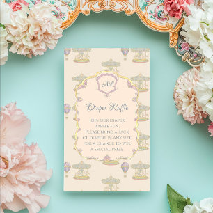 Cartão De Informações Chá de fraldas do Parque de Amusement de Fairytale