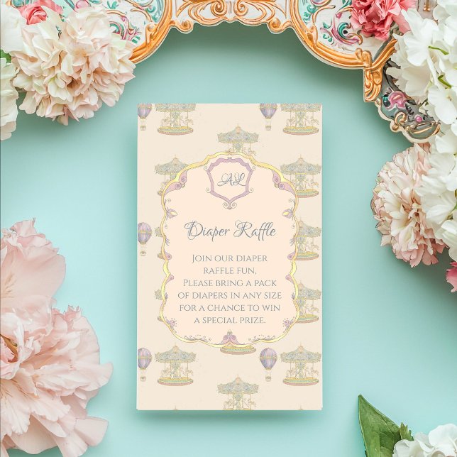 Cartão De Informações Chá de fraldas do Parque de Amusement de Fairytale (Criador carregado)