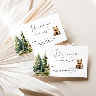 Cartão De Informações Chá de fraldas do urso adivinha quantos ursos