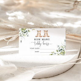 Cartão De Informações Chá de fraldas do urso adivinha quantos ursos pelu