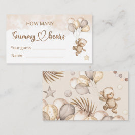 Cartão De Informações Chá de fraldas do Urso Bebê