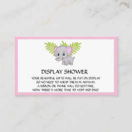 Cartão De Informações Chá de fraldas Elefante - Chá Rosa