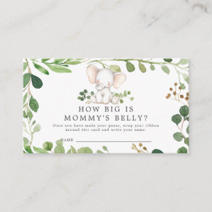 Cartão De Informações Chá de fraldas elefante como grande é a placa de M