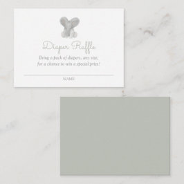 Cartão De Informações Chá de fraldas Elefante Verde Fralda Raffle Ticket