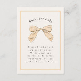 Cartão De Informações Chá de fraldas Elegante Arco de Xadrez de Pêssego 