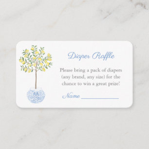 Cartão De Informações Chá de fraldas Elegante de Chinoiserie Fralda Raff