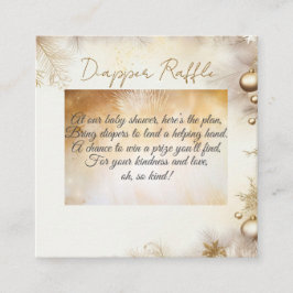 Cartão De Informações Chá de fraldas Elegante Dourado de Ano Novo
