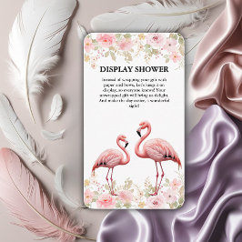 Cartão De Informações Chá de fraldas Flamingo, Elegante Floral, Rosa