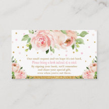 Chá de fraldas Floral Rosa Blush Traga um Livro