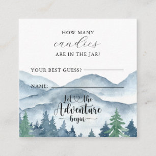 Cartão De Informações Chá de fraldas Florestal Quantos No Jogo Do Jar