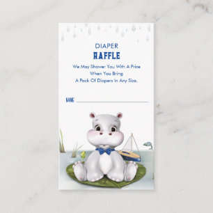 Cartão De Informações Chá de fraldas Hippo Boy