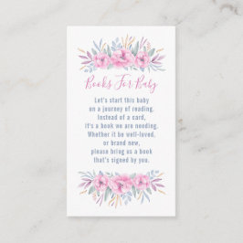 Cartão De Informações Chá de fraldas Livro Solicitação de Flores Rosa Co