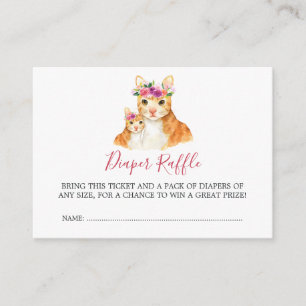 Cartão De Informações Chá de fraldas Mãe E Bebê Fralda Raffle