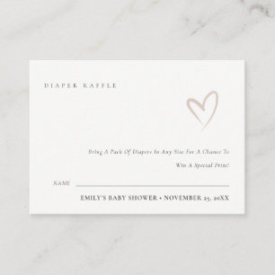 Cartão De Informações Chá de fraldas Mínimo de Fralda de Coração de Lâmp