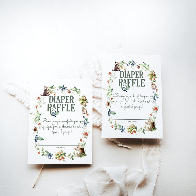 Cartão De Informações Chá de fraldas Neutro de Aventura de Animais de Fl (Criador carregado)