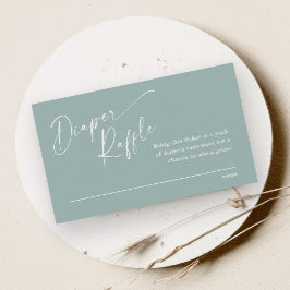 Cartão De Informações Chá de fraldas Neutro de Fralda de Script Raffle