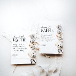 Cartão De Informações Chá de fraldas Neutro de Gênero dos Animais Invern