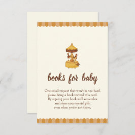 Cartão De Informações Chá de fraldas neutro do carrossel