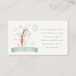 Cartão De Informações Chá de fraldas para Exibição de Balões Safari Gira