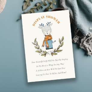 Cartão De Informações Chá de fraldas para exibição de uma armadora de in