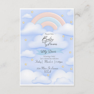 Cartão De Informações Chá de fraldas personalizado