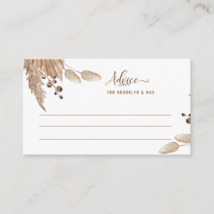 Cartão De Informações Chá de fraldas - Placa de gabinete marrom e cor-de