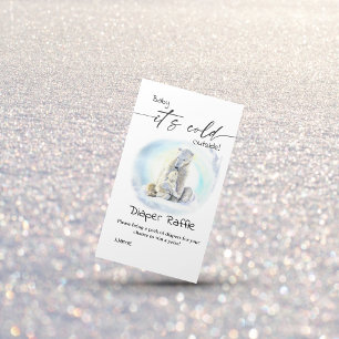 Cartão De Informações Chá de fraldas Polar Bear Winter Frio Out Game
