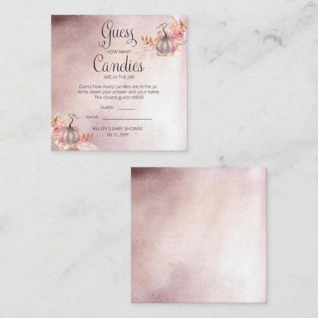 Cartão De Informações Chá de fraldas Pumpkins acha que pode ser usado no (Frente/Verso)