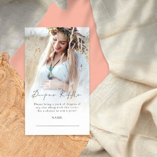 Cartão De Informações Chá de fraldas Raffle da Fralda de sobreposição de