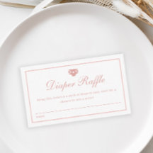 Chá de fraldas Raffle de Fralda Rosa Elegante