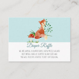 Cartão De Informações Chá de fraldas Raffle Fralda Boho Woodland Boy