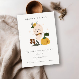 Cartão De Informações Chá de fraldas Raffle Fralda Fantasma Ghost Bonito