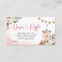 Chá de fraldas rosa Fazenda Fralda Raffle