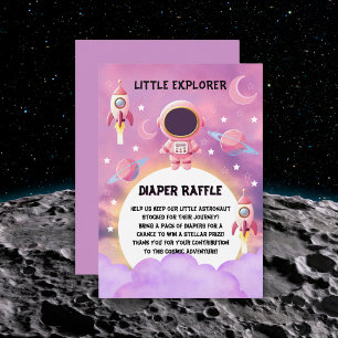 Cartão De Informações Chá de fraldas Roxo Moderno do Little Explorer