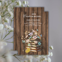 Cartão De Informações Chá de fraldas Rustic Magybooks