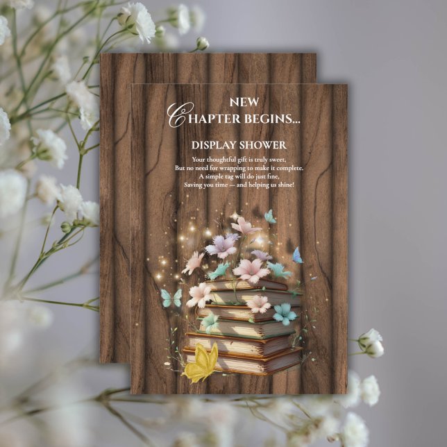 Cartão De Informações Chá de fraldas Rustic Magybooks (Criador carregado)