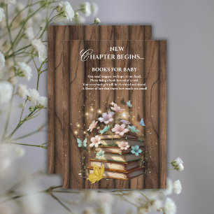 Cartão De Informações Chá de fraldas Rustic Magybooks