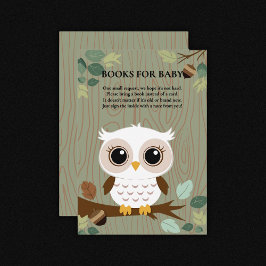 Cartão De Informações Chá de fraldas Rustic Owl Woodland Forest