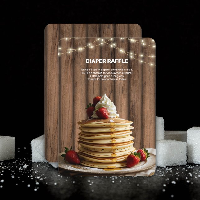 Cartão De Informações Chá de fraldas Rustic Pancakes Baby & Brunch (Criador carregado)