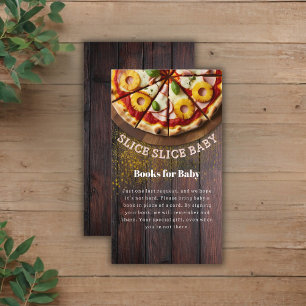 Cartão De Informações Chá de fraldas Rustic Slice Pizza Slice