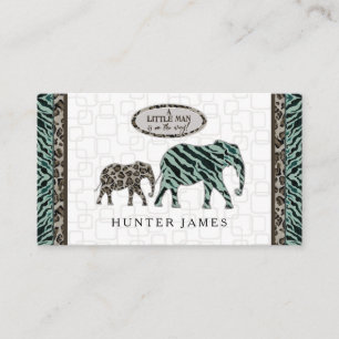 Cartão De Informações Chá de fraldas Safari do Elefante de Bilhete de fr