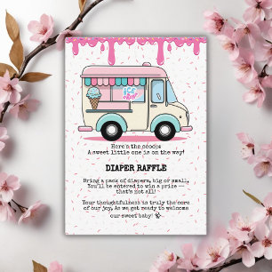Cartão De Informações Chá de fraldas Sprinkles do Caminhão do sorvete