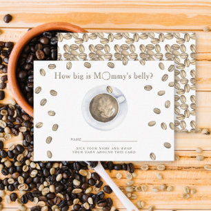 Cartão De Informações Chá de fraldas temático Café Quão grande é a barri