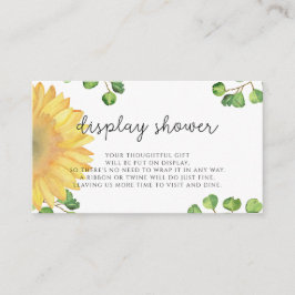 Cartão De Informações Chá de girassol de aquarela