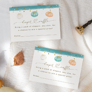 Cartão De Informações Chá de Menino de Queda Moderna Minimalista da Abób