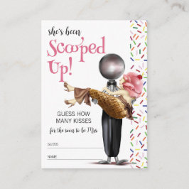 Cartão De Informações Chá de Noiva de Sorvete de Morango