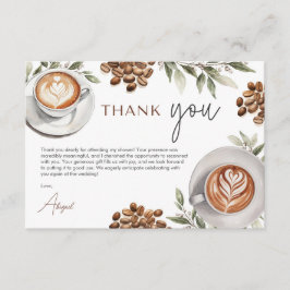 Cartão De Informações Chá de Noiva do Café - O Amor está no Ar Obrigada
