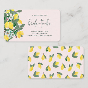 Cartão De Informações Chá de Noiva do Limão Italiano Compartilhe uma Rec