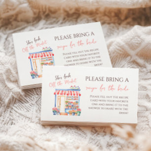 Cartão De Informações Chá de Noiva Watercolor Fresh Off Market