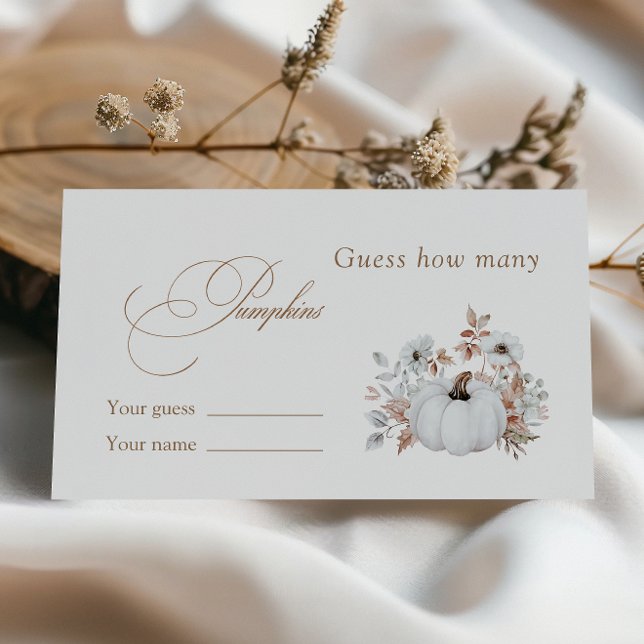 Cartão De Informações Chá de panela branco de abóbora Quantos abóboros (Criador carregado)